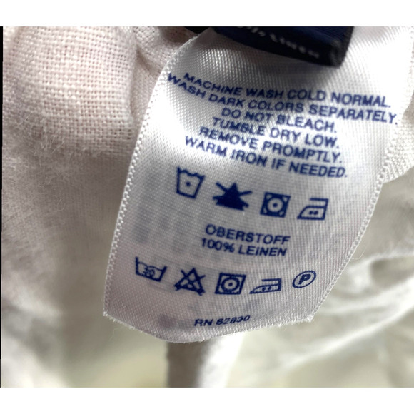 Lands' End Plus Sz 26W White Linen Pull On Cropped Beach Pants Wide Leg Pockets - Picture 4 of 5